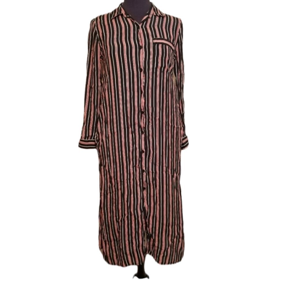 Lucky Brand Shirt Dress Womens Size XS Oversized Striped Boho